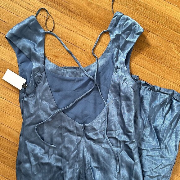 NWT ASTR The Label Scoop Neck Open Back Midi Dress Blue - Picture 4 of 5